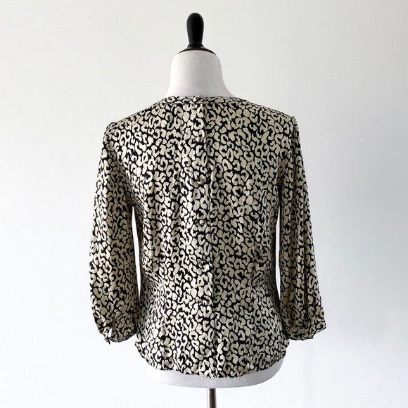 J. Crew • Leopard Button Back Blouse - Picture 4 of 5